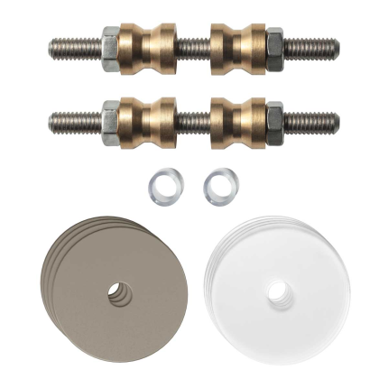 GPF9969A3DB35 glasdeur bevestigingsset t.b.v grepen met dubbelzijdige bevestiging Mocca blend rozet 35x2mm