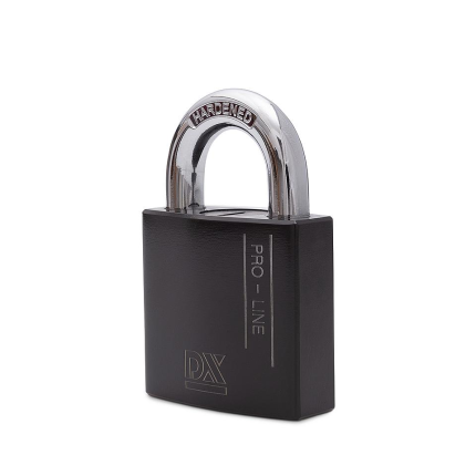 Hangslot met open beugel DX 52 mm verschillend sluitend, zwart
