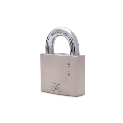 Hangslot met open beugel DX 72 mm verschillend sluitend, zilver