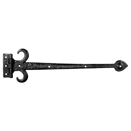 Heng met scharnier smeedijzer zwart, 533x150 mm