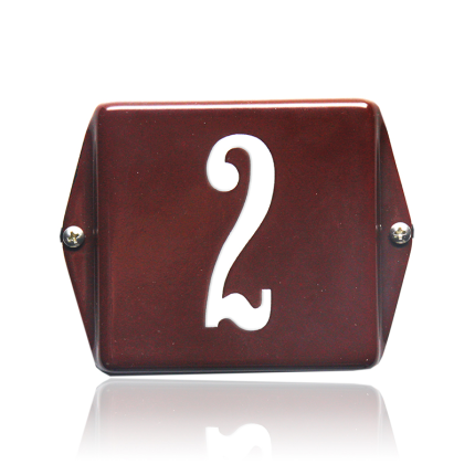 HO-32/RO-WI TopEmaille Rood huisnummer model oor basis 100x100mm