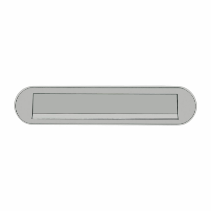 Hoppe 454 aluminium F9 - RVS look briefplaat afgerond, 73x350 mm