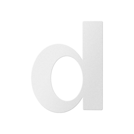 Huisnummer toevoeging letter 'D' wit, 110 mm