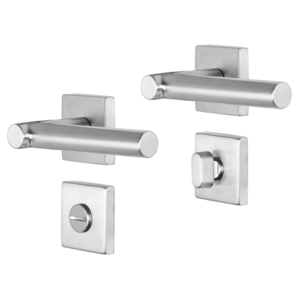 Impresso Alton deurkruk op rozet 53x53x9mm RVS geborsteld met toiletgarnituur