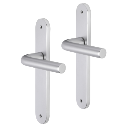 Impresso Bolton deurkruk op schild met schroeven afgerond 225x41x10mm Aluminium