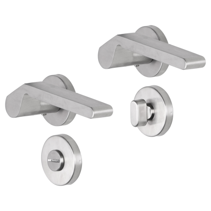 Impresso Boston deurkruk op rozet 53x9mm RVS geborsteld met toiletgarnituur