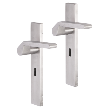 Impresso Boston deurkruk op schild rechthoekig 226x41x10mm BB56 RVS geborsteld