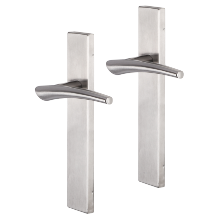 Impresso Boston deurkruk op schild rechthoekig 226x41x10mm RVS geborsteld