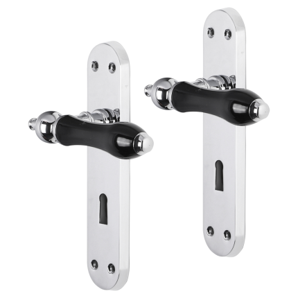 Impresso Bracknell deurkruk op schild met schroeven afgerond 225x41x10mm BB56 Chroom