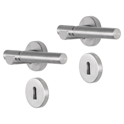 Impresso Bretton deurkruk op rozet 53x9mm RVS geborsteld met sleutelrozet