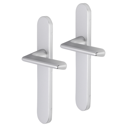Impresso Bristol deurkruk op schild afgerond 225x41x10mm Aluminium