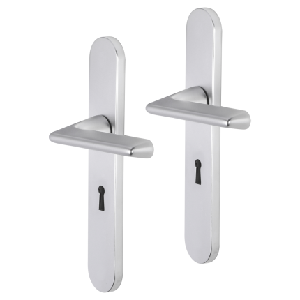 Impresso Bristol deurkruk op schild afgerond 225x41x10mm BB56 Aluminium