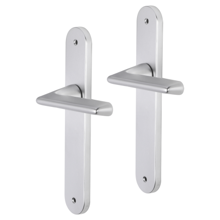 Impresso Bristol deurkruk op schild met schroeven afgerond 225x41x10mm blind Aluminium