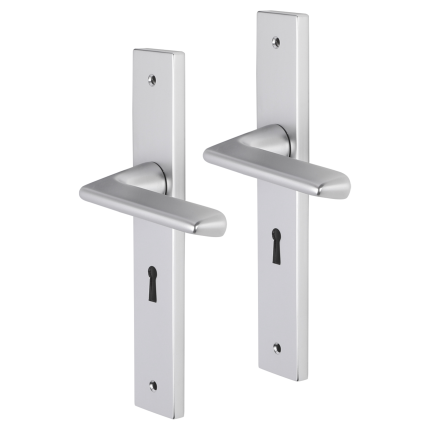 Impresso Bristol deurkruk op schild met schroeven rechthoekig 226x41x10mm BB56 Aluminium