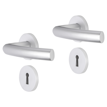 Impresso Burton deurkruk op rozet 53x9mm Aluminium met sleutelrozet