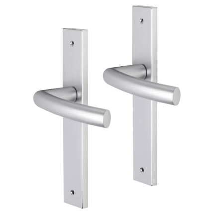 Impresso Burton deurkruk op schild met schroeven rechthoekig 226x41x10mm blind Aluminium