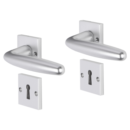 Impresso Cambridge deurkruk op rozet met schroeven 53x53x9mm Aluminium met sleutelrozet