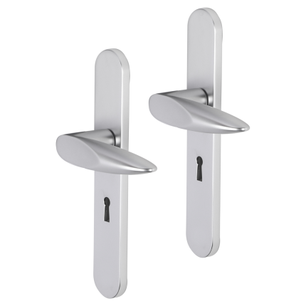 Impresso Cambridge deurkruk op schild afgerond 225x41x10mm BB56 Aluminium