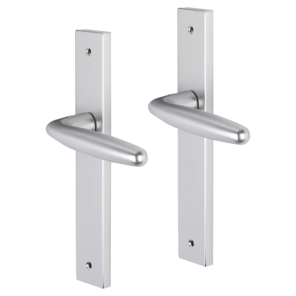 Impresso Cambridge deurkruk op schild met schroeven rechthoekig 226x41x10mm blind Aluminium