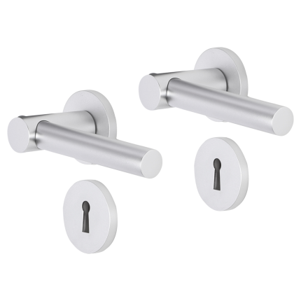 Impresso Dover deurkruk op rozet 53x9mm Aluminium met sleutelrozet