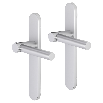 Impresso Dover deurkruk op schild afgerond 225x41x10mm Aluminium