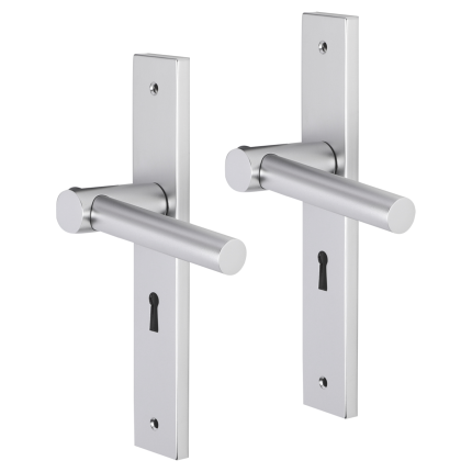 Impresso Dover deurkruk op schild met schroeven rechthoekig 226x41x10mm BB56 Aluminium