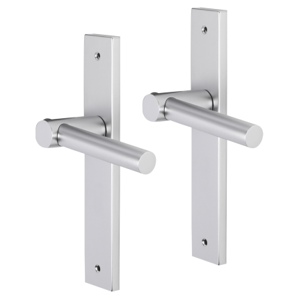 Impresso Dover deurkruk op schild met schroeven rechthoekig 226x41x10mm blind Aluminium