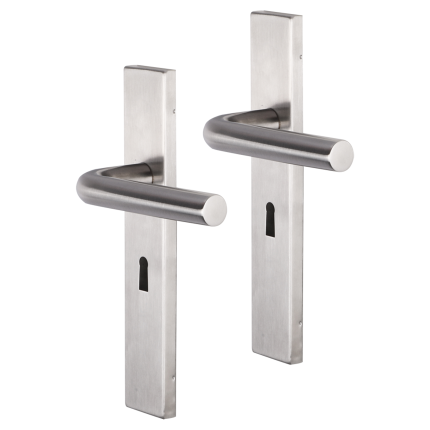 Impresso Dursley deurkruk op schild rechthoekig 226x41x10mm BB56 RVS geborsteld