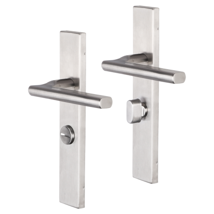 Impresso Kirby deurkruk op schild rechthoekig 226x41x10mm WC63/8 RVS geborsteld