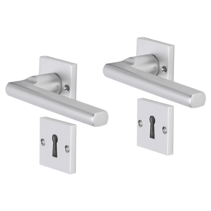 Impresso Leeds deurkruk op rozet met schroeven 53x53x9mm Aluminium met sleutelrozet