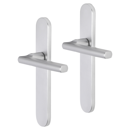 Impresso Leeds deurkruk op schild afgerond 225x41x10mm Aluminium