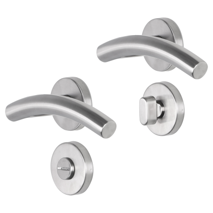 Impresso Liverpool deurkruk op rozet 53x9mm RVS geborsteld met toiletgarnituur