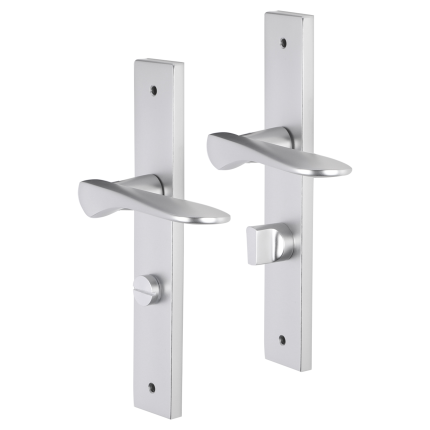 Impresso Watford deurkruk op schild met schroeven rechthoekig 226x41x10mm WC63/8 Aluminium