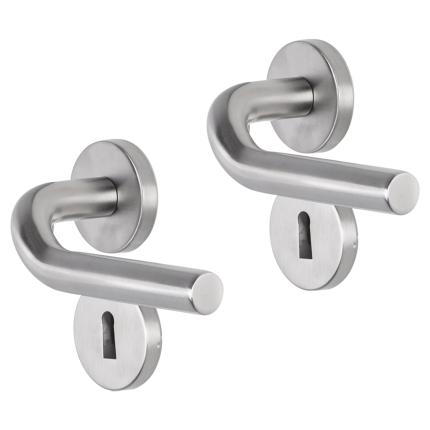 Impresso Newport deurkruk op rozet 53x9mm RVS geborsteld met sleutelrozet