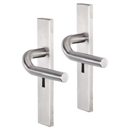 Impresso Newport deurkruk op schild rechthoekig 226x41x10mm BB56 RVS geborsteld