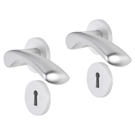 Impresso Oxford deurkruk op rozet 53x9mm Aluminium met sleutelrozet