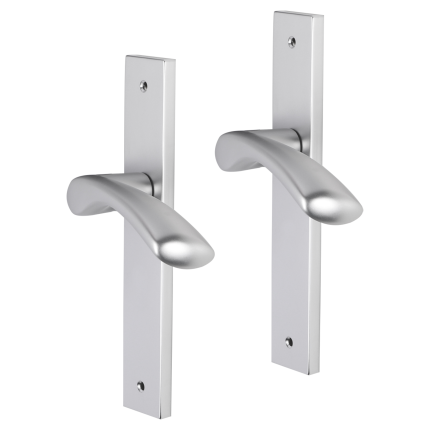 Impresso Oxford deurkruk op schild met schroeven rechthoekig 226x41x10mm Aluminium