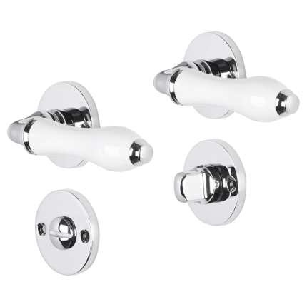 Impresso Perth deurkruk op rozet 53x9mm Chroom met toiletgarnituur