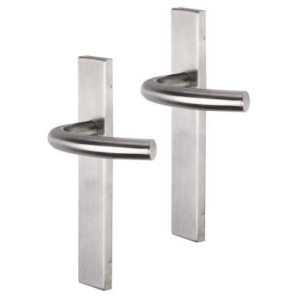 Impresso Preston deurkruk op schild rechthoekig 226x41x10mm blind RVS geborsteld