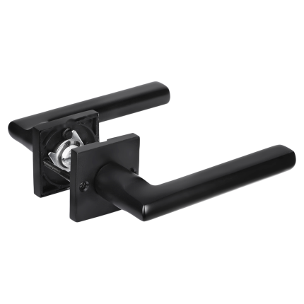 Impresso Redhill deurkruk op rozet met schroeven 53x53x9mm Zwart