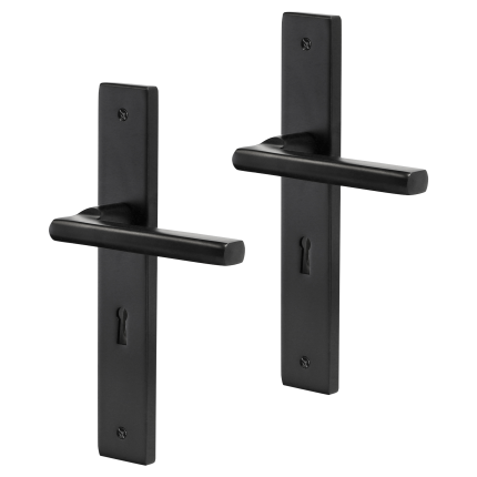 Impresso Redhill deurkruk op schild met schroeven rechthoekig 226x41x10mm BB56 Zwart
