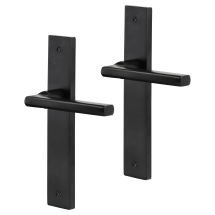 Impresso Redhill deurkruk op schild met schroeven rechthoekig 226x41x10mm blind Zwart