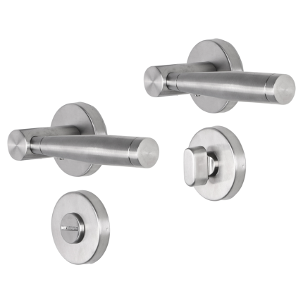 Impresso Retford deurkruk op rozet 53x9mm RVS geborsteld met toiletgarnituur