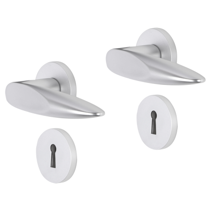 Impresso Sutton deurkruk op rozet 53x9mm Aluminium met sleutelrozet