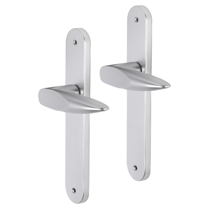 Impresso Sutton deurkruk op schild met schroeven afgerond 225x41x10mm blind Aluminium