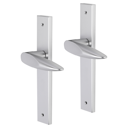 Impresso Sutton deurkruk op schild met schroeven rechthoekig 226x41x10mm blind Aluminium
