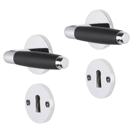 Impresso Swindon deurkruk op rozet 53x9mm Chroom met sleutelrozet