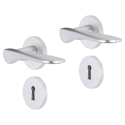 Impresso Watford deurkruk op rozet 53x9mm Aluminium met sleutelrozet