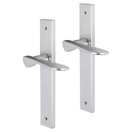 Impresso Watford deurkruk op schild met schroeven rechthoekig 226x41x10mm Aluminium