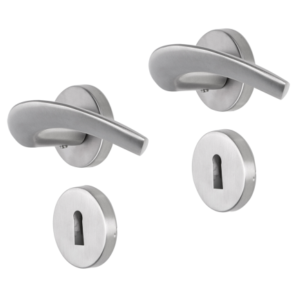 Impresso Watton deurkruk op rozet 53x9mm RVS geborsteld met sleutelrozet
